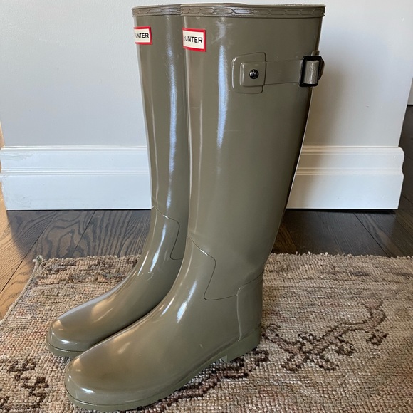 Hunter Shoes - Hunter | Original Refined Gloss Rain Boots | Knee-high | Clay | Size 7